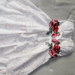 Strapless Floral Dress